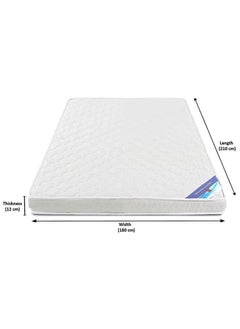 AL WADI FURNITURE King Size Medicated Mattress, Comfort Back Support, Reversible Use Option, Polyester Fabric, 180W x 210L x 12H cm - White  - Image 2