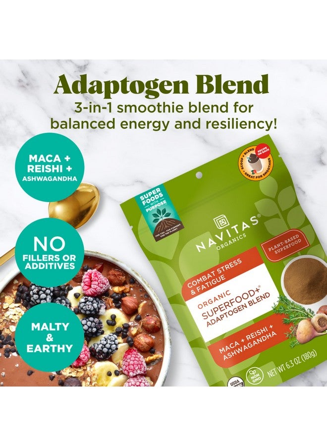 Navitas Organics Navitas Organics Superfood+ Adaptogen Blend for Stress Support (Maca + Reishi + Ashwagandha), 6.3oz Bag, 30 Servings - Organic, Non-GMO, Vegan, Gluten-Free, Keto & Paleo. - Image 3
