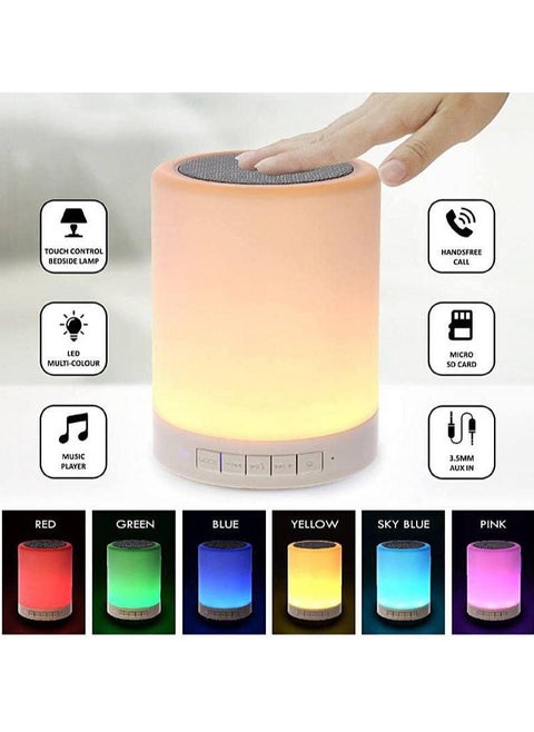 Portable Bluetooth Speaker with Dimmable Warm Night Light – Multi-Color Mood Lamp – Perfect for Bedside