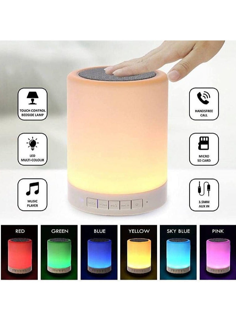 Portable Bluetooth Speaker with Dimmable Warm Night Light – Multi-Color Mood Lamp – Perfect for Bedside
