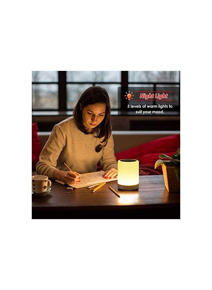 Portable Bluetooth Speaker with Dimmable Warm Night Light – Multi-Color Mood Lamp – Perfect for Bedside