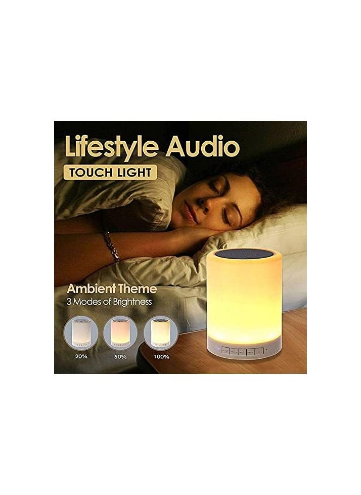 Portable Bluetooth Speaker with Dimmable Warm Night Light – Multi-Color Mood Lamp – Perfect for Bedside