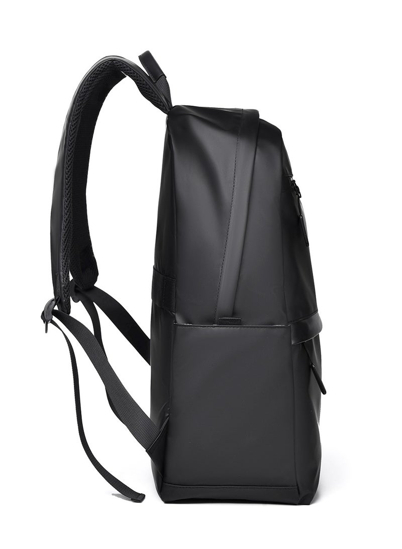 lebonaer SHOULDERS Urban Light Travel Casual Backpack for Men and Women, Water-Resistant Anti-Scratch Durable Nylon Laptop Backpack, Large Capacity 15.6 Inch Computer Bag with Multiple Compartments, Organizational Pockets for Documents, iPad, Water Bottle & Umbrella, Effortless Travel Design with Back Luggage Strap Pass-Through for Suitcase, Smooth Bidirectional Zipper Pulls, Comfortable Padded Handles for Long Carry, Lightweight Daypack for Work, School, College, Commuting, Business Trips, and Outdoor Activities in Black and Gray Color Options. This functional stylish backpack features a modern aesthetic with a front multi-pocket layout, high-density fabric, reinforced stitching, and a sleek profile, embodying a cool and spirit for versatile daily use and short journeys. The backpack's dimensions are 44cm H x 32cm W x 14cm D, weighing only 500g, offering a main compartment, two document pockets, a separate zippered pocket, two front zip pockets, and two side pockets, ensuring your belongin - Image 3