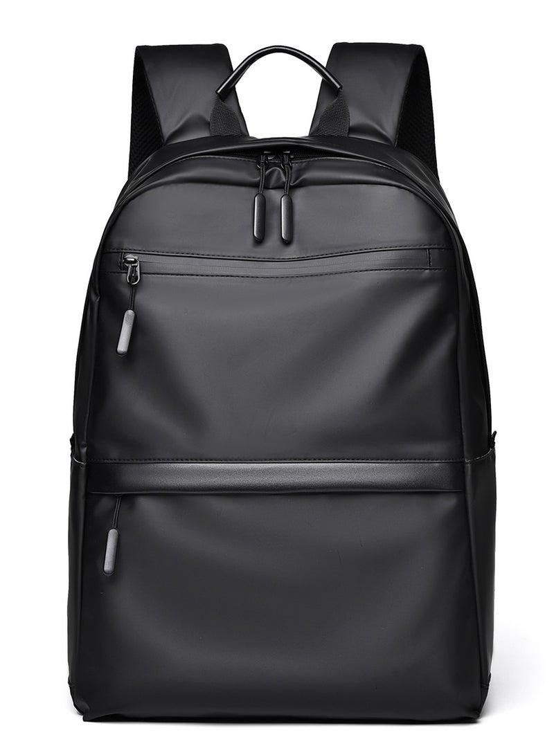 lebonaer SHOULDERS Urban Light Travel Casual Backpack for Men and Women, Water-Resistant Anti-Scratch Durable Nylon Laptop Backpack, Large Capacity 15.6 Inch Computer Bag with Multiple Compartments, Organizational Pockets for Documents, iPad, Water Bottle & Umbrella, Effortless Travel Design with Back Luggage Strap Pass-Through for Suitcase, Smooth Bidirectional Zipper Pulls, Comfortable Padded Handles for Long Carry, Lightweight Daypack for Work, School, College, Commuting, Business Trips, and Outdoor Activities in Black and Gray Color Options. This functional stylish backpack features a modern aesthetic with a front multi-pocket layout, high-density fabric, reinforced stitching, and a sleek profile, embodying a cool and spirit for versatile daily use and short journeys. The backpack's dimensions are 44cm H x 32cm W x 14cm D, weighing only 500g, offering a main compartment, two document pockets, a separate zippered pocket, two front zip pockets, and two side pockets, ensuring your belongin - Image 2