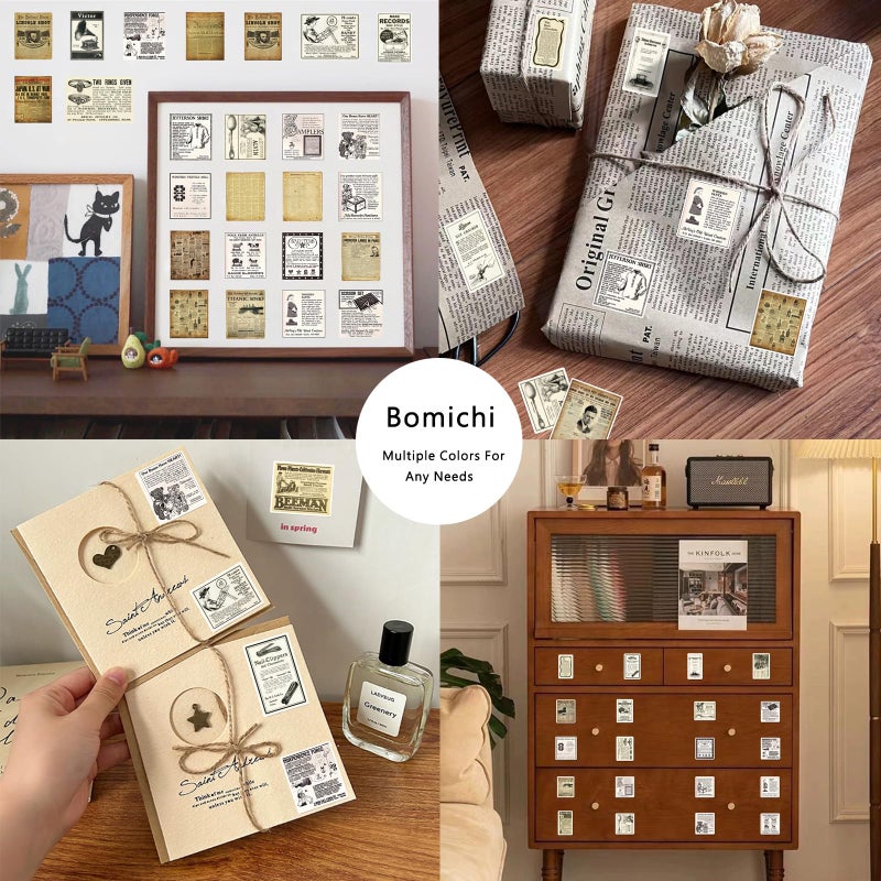 Bomichi Vintage Stickers for Scrapbooking, Retro Newspaper Stickers for Journaling, Decorative Stickers Aesthetic Vinyl Stickers for Junk Journal Diaries Collage DIY Crafts - Image 2
