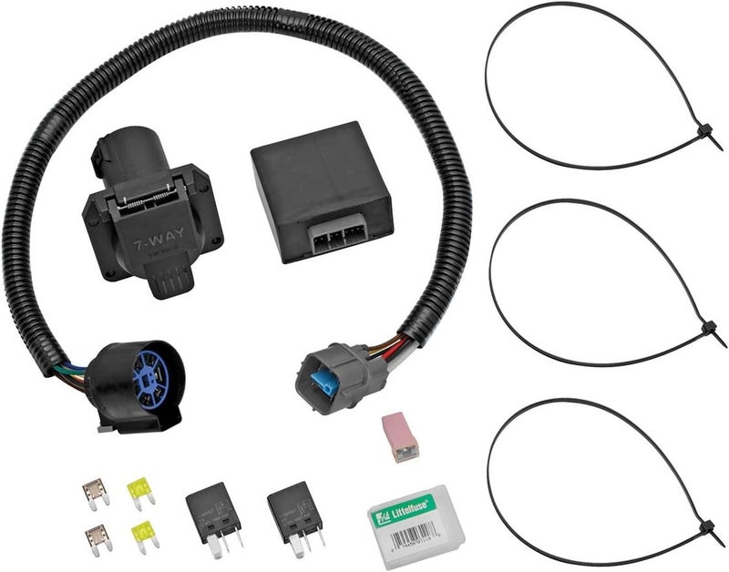 Tekonsha 118253 7-Way Tow Harness Wiring Package with Circuit Protected ModuLite HD Module