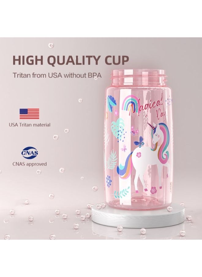 Jeko & Jeko Kids school water Bottle 450 ML Modern BPA Free Eco-Friendly Tritan materials Children Water Bottle Kids Straw Baby Sippy Cup Drink Feeding Bottle Blush Pink  - Image 5