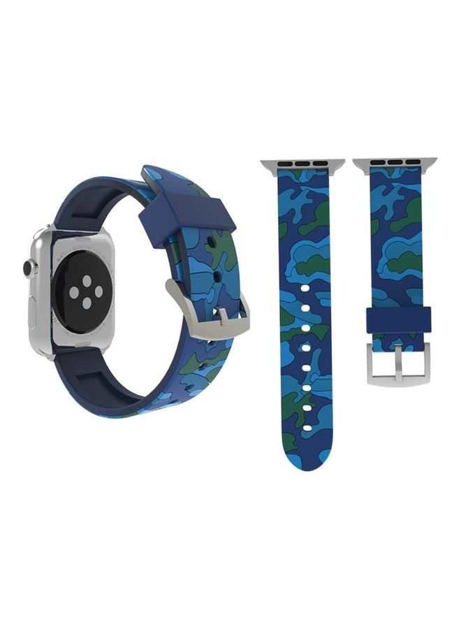 NIBEMINENT Ethnic Replacement Watchband For Apple Watch 1/2/3 42mm Blue - Image 1