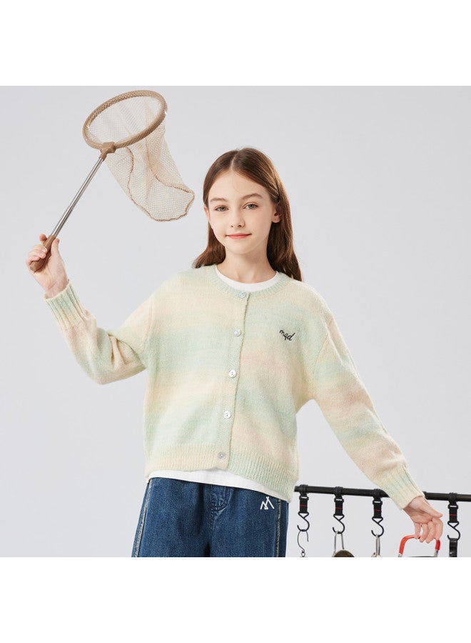 مكد 25 سترة ربيع وخريف جديدة للأطفال، كنزة للبنات، قطعة علوية للأطفال متوسطة إلى كبيرة، ملابس محبوكة للفتيات الكبيرات، أنيقة - Image 3