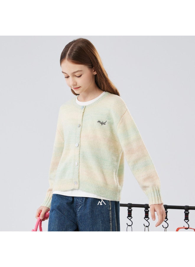 مكد 25 سترة ربيع وخريف جديدة للأطفال، كنزة للبنات، قطعة علوية للأطفال متوسطة إلى كبيرة، ملابس محبوكة للفتيات الكبيرات، أنيقة - Image 5