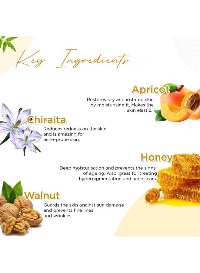 Astaberry Apricot Scrub With Honey & Chiraita; Dermatologist Formulated; All Skin Types; 2 Minute Skin Renewal Therapy; Naturally Soft & Glowing Skin; Remove Dead Epithelial Cells; 100 Ml (Pack Of 2) - Image 5