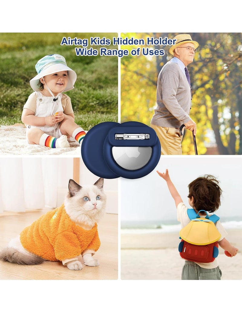 general 4Pack Apple Kids Hidden Case, Airtag Tracker for Kids,  Hidden Kids Holder with Invisible Pin, Anti Lost, for Kids, Elderly, Luggage, Clothing (Black White Pink Purple) - Image 4