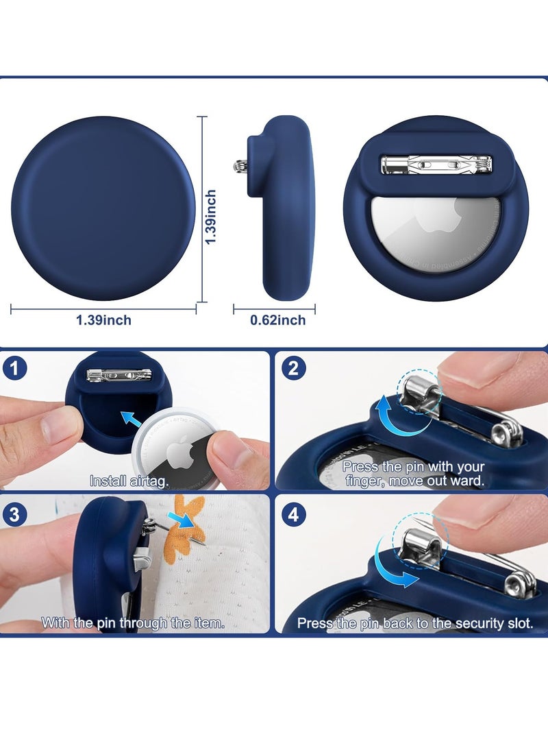 general 4Pack Apple Kids Hidden Case, Airtag Tracker for Kids,  Hidden Kids Holder with Invisible Pin, Anti Lost, for Kids, Elderly, Luggage, Clothing (Black White Pink Purple) - Image 5