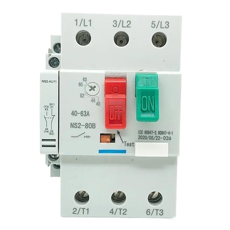 NS2-80B AU11AU20 Engine Protector Device Circuit Breaker Motor Starter Three-Phase 40A 50A 60A 63A 80A Overload Protection(NS2-80B AU11 40-63A) - Image 1