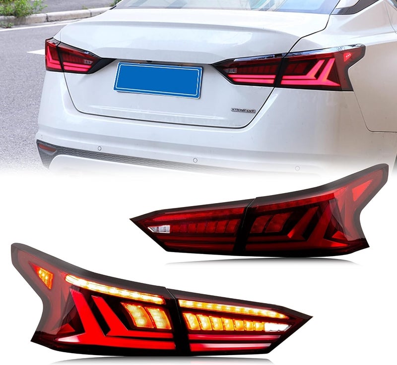inginuity time أضواء خلفية حمراء LED من إنجينيتي تايم لنيسان ألتيما 2019 2020 2021 2022 2023 مع رسوم متحركة عند التشغيل ومؤشر تسلسلي لمجموعة المصابيح الخلفية - Image 1