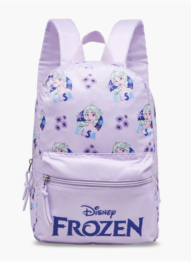 Disney Girls Frozen Print School Backpack with Adjustable Shoulder Straps and Zip Closure - 33x25x10 cm