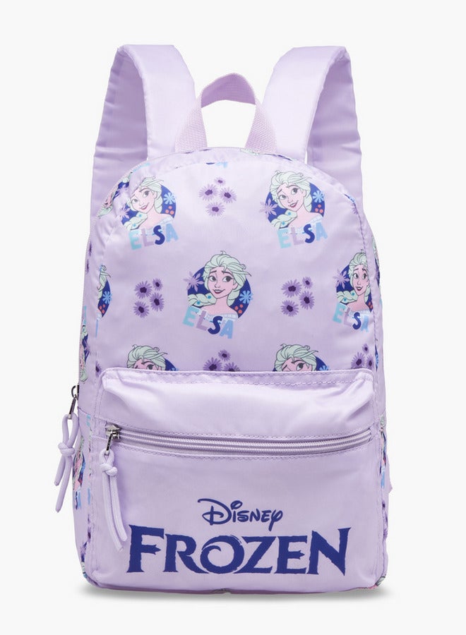 Disney Girls Frozen Print School Backpack with Adjustable Shoulder Straps and Zip Closure - 33x25x10 cm  - Image 1