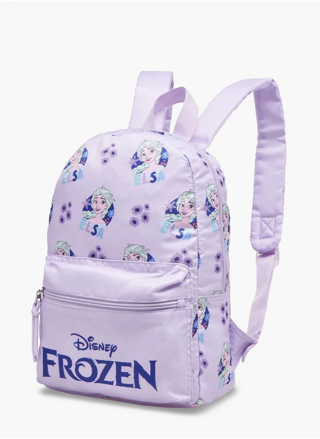 Disney Girls Frozen Print School Backpack with Adjustable Shoulder Straps and Zip Closure - 33x25x10 cm