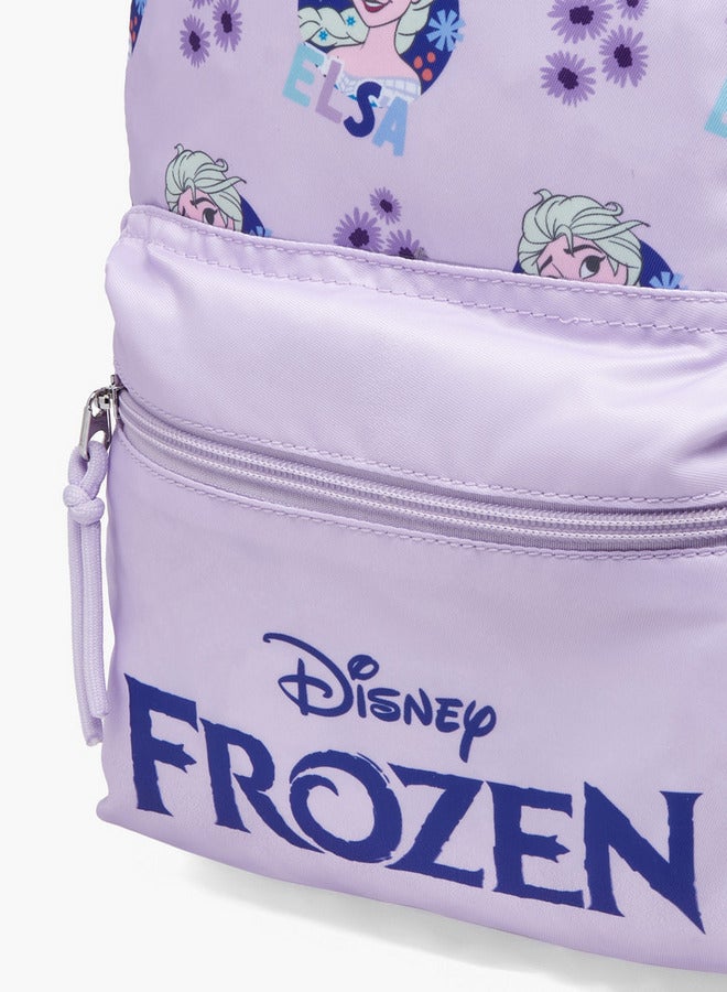Disney Girls Frozen Print School Backpack with Adjustable Shoulder Straps and Zip Closure - 33x25x10 cm  - Image 5
