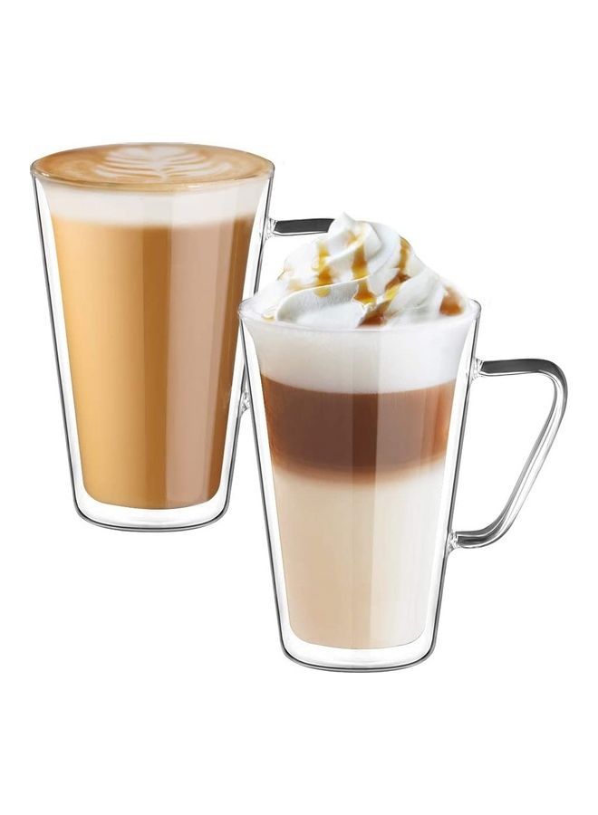 NIBEMINENT 2-Piece Double Walled Coffee Cups Clear - Image 1