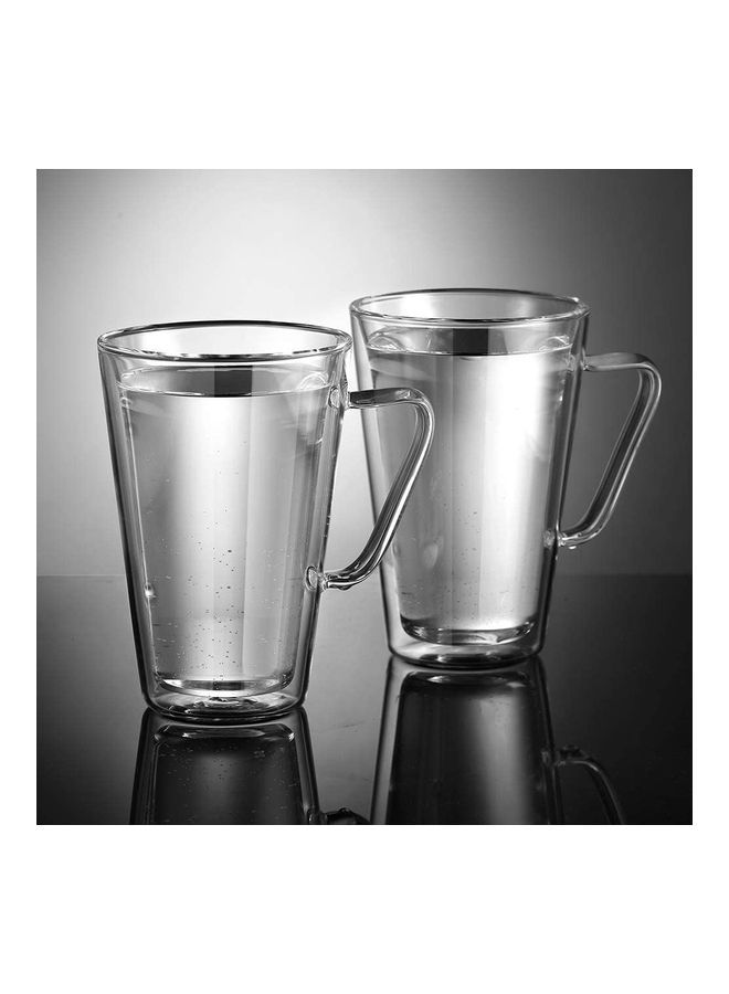 NIBEMINENT 2-Piece Double Walled Coffee Cups Clear - Image 4