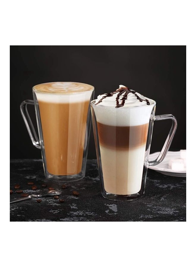 NIBEMINENT 2-Piece Double Walled Coffee Cups Clear - Image 5