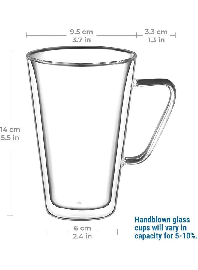 NIBEMINENT 2-Piece Double Walled Coffee Cups Clear - Image 3
