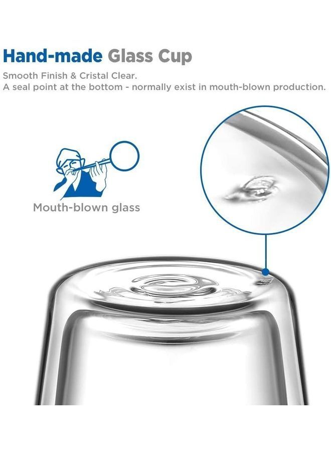 NIBEMINENT 2-Piece Double Walled Coffee Cups Clear - Image 2