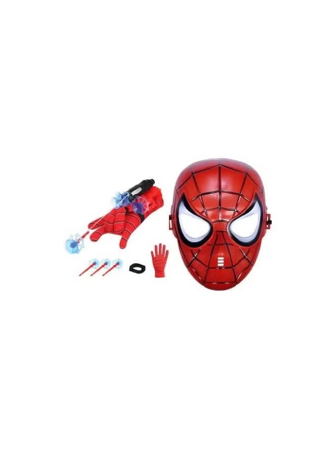 SPIDERMAN Spider-Man Mask & Web Shooter Toy Set – Red Mask with Web Pattern, Glove & Suction Cup Projectiles – Durable Roleplay Kit for Kids – Safe, Fun & Creative Gift for Marvel Fans - Image 1
