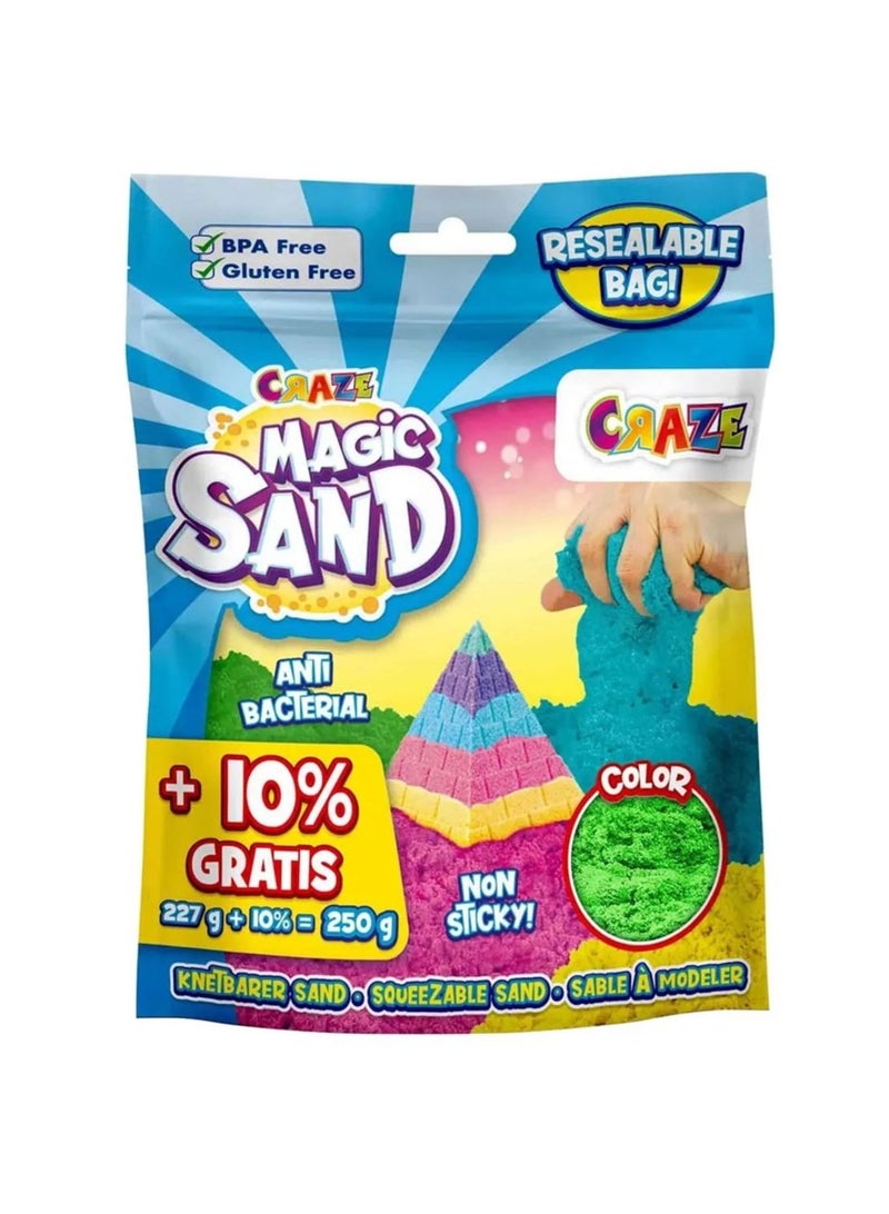 CRAZE Magic Sand  Indoor Sand Refill Pack 250 g, Refill Pack Colourful Magic Sand, Kneading Sand for Craft Set Children - Image 1