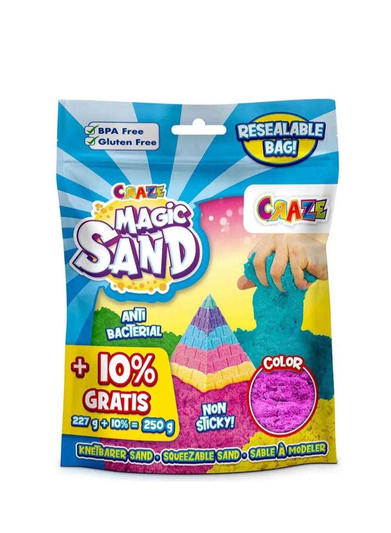 CRAZE Magic Sand  Indoor Sand Refill Pack 250 g, Refill Pack Colourful Magic Sand, Kneading Sand for Craft Set Children - Image 2
