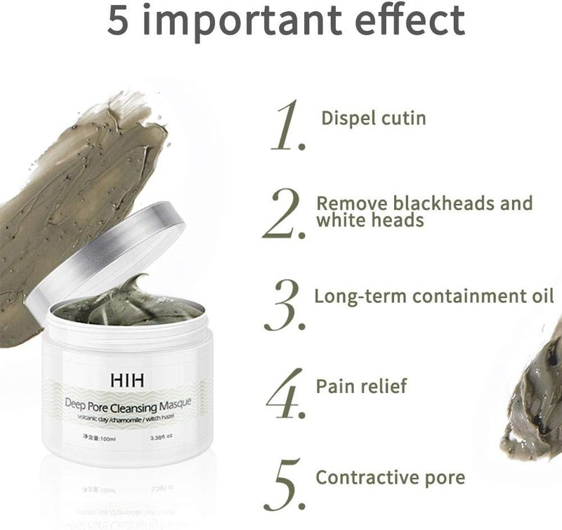 woobles Pore Compaction Volcanic Mud Mask Moisturize Fine Lines And Repairing Clean And Refreshing Facial-mask (Grey) - Image 5