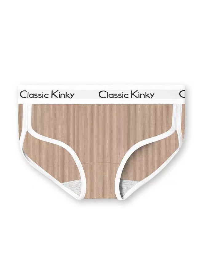 Zeemey 4-Piece Cotton Sport Bikini Breathable Panties Low Waist Fashionable Ladies Charming Thick Bottom