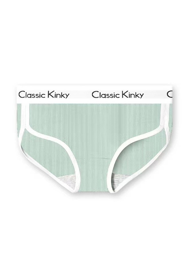 Zeemey 4-Piece Cotton Sport Bikini Breathable Panties Low Waist Fashionable Ladies Charming Thick Bottom