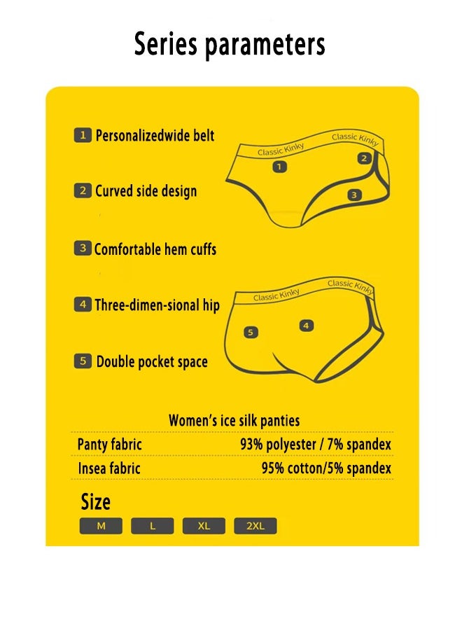 Zeemey 4-Piece Cotton Sport Bikini Breathable Panties Low Waist Fashionable Ladies Charming Thick Bottom