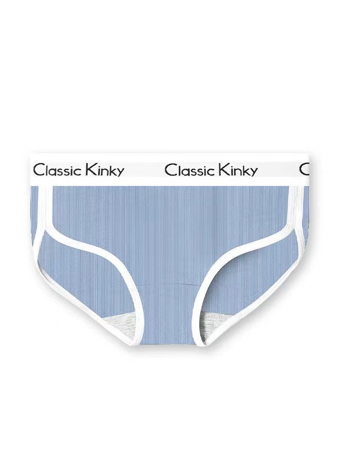 Zeemey 4-Piece Cotton Sport Bikini Breathable Panties Low Waist Fashionable Ladies Charming Thick Bottom