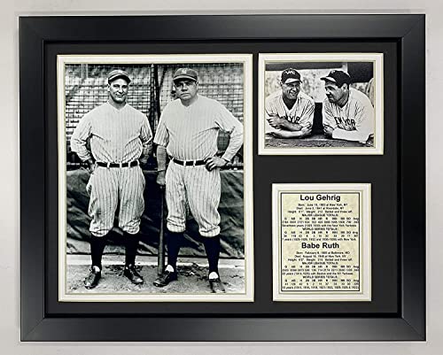 Legends Never Die New York Yankees Lou Gehrig and Babe Ruth Framed Photo Collage Bats 11x14Inch 11097U