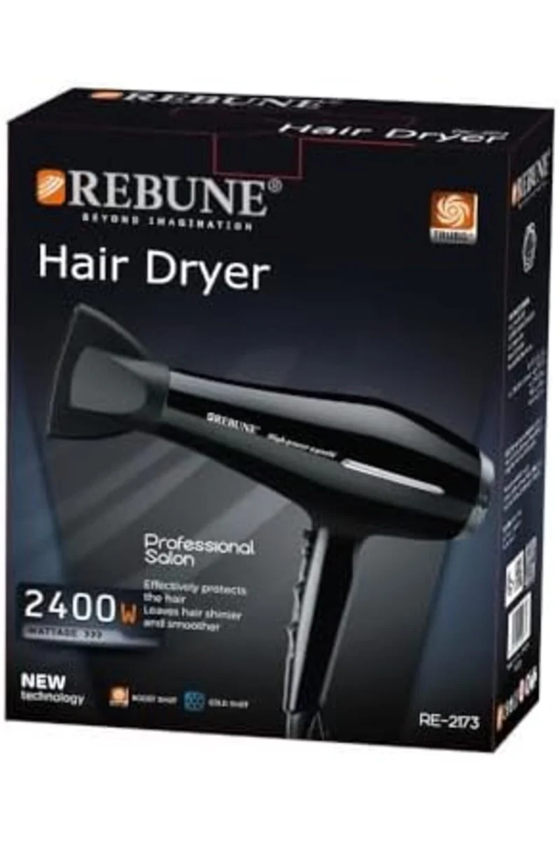 ريبون مجفف شعر ريبون 2400 واط 3 مستويات حرارة - سرعتين - أسود - RE-2173