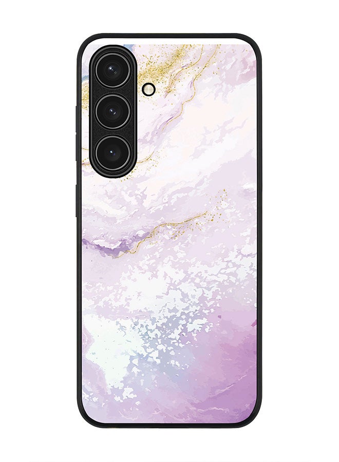 Stylizedd Rugged Black edge case for Samsung Galaxy S24 FE, Slim fit Soft Case Flexible Anti Drop TPU Gel Thin Cover -  Marble Print Marine - Image 1