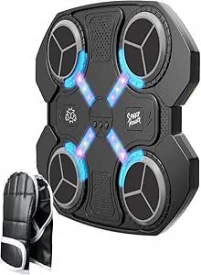 Music Boxing Target with Bluetooth, LED Lights, Boxing Gloves, 32.5 cm Electronic Training Target, Ages 3+