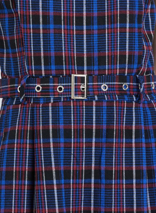 تايك تو فستان طويل بطبعة مربعات بدون أكمام - Image 4