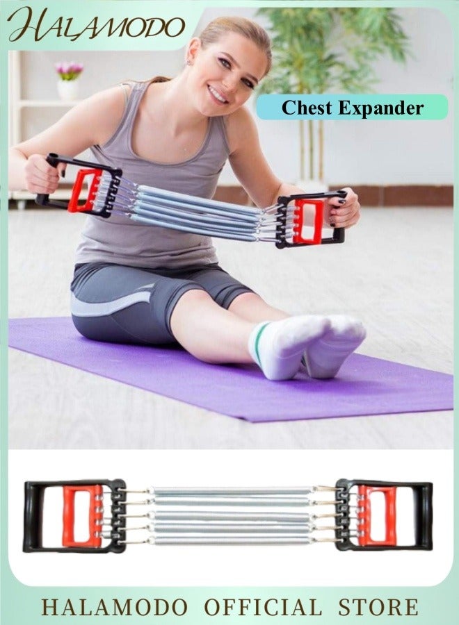 HALAMODO Chest Expander Hand Gripper Arm Pull Bar Arm Muscle Chest Exerciser for Chest Arm Legs Shoulder Back Muscles Training Fitness Training Set for Pilates Push Ups Full Body Home Gym Workout Band - Image 1