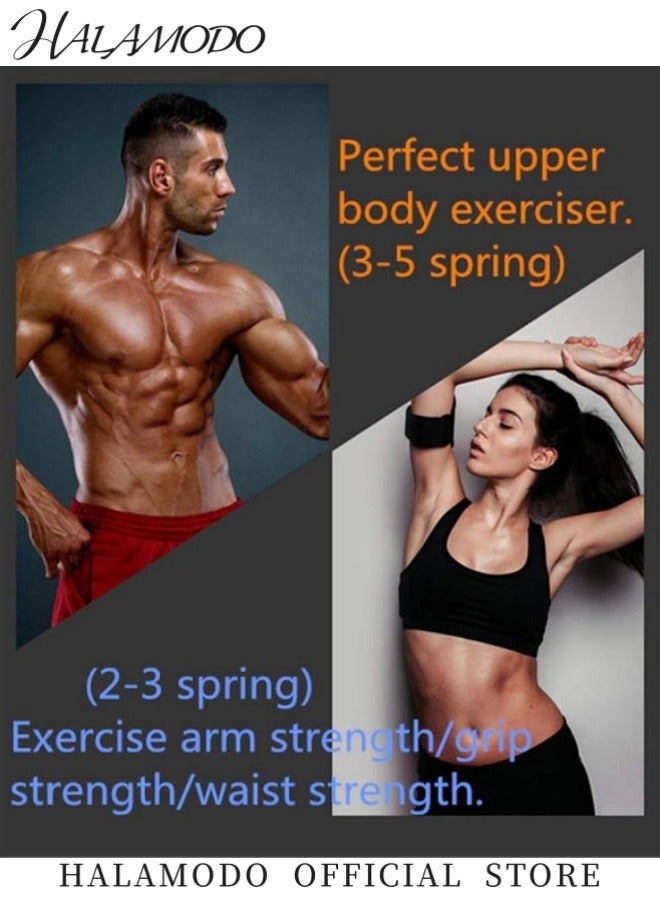 HALAMODO Chest Expander Hand Gripper Arm Pull Bar Arm Muscle Chest Exerciser for Chest Arm Legs Shoulder Back Muscles Training Fitness Training Set for Pilates Push Ups Full Body Home Gym Workout Band - Image 3