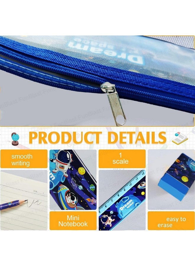 FunBlast Stationary Set for Kids Pencils Set, Sharpener ,Erasers and Scale for Kids, Kawaii Stationary Set, Birthday Return Gift, Unicorn & Space Theme Stationary Items Set of 2 (Combo),Multicolor - Image 3