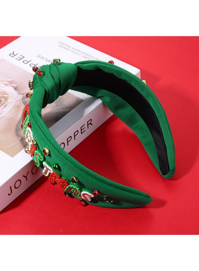 سيالكسهيني عصابة رأس عيد الميلاد للنساء إكسسوارات عطلة عيد الميلاد شجرة عيد الميلاد المزينة بالخرز ندفة الثلج Hohoho عصابة رأس معقودة باللون الأحمر والأخضر واللؤلؤ الكريستالي عصابة رأس بعقدة علوية هدايا الأعياد الاحتفالية (عيد ميلاد سعيد 3) - Image 4