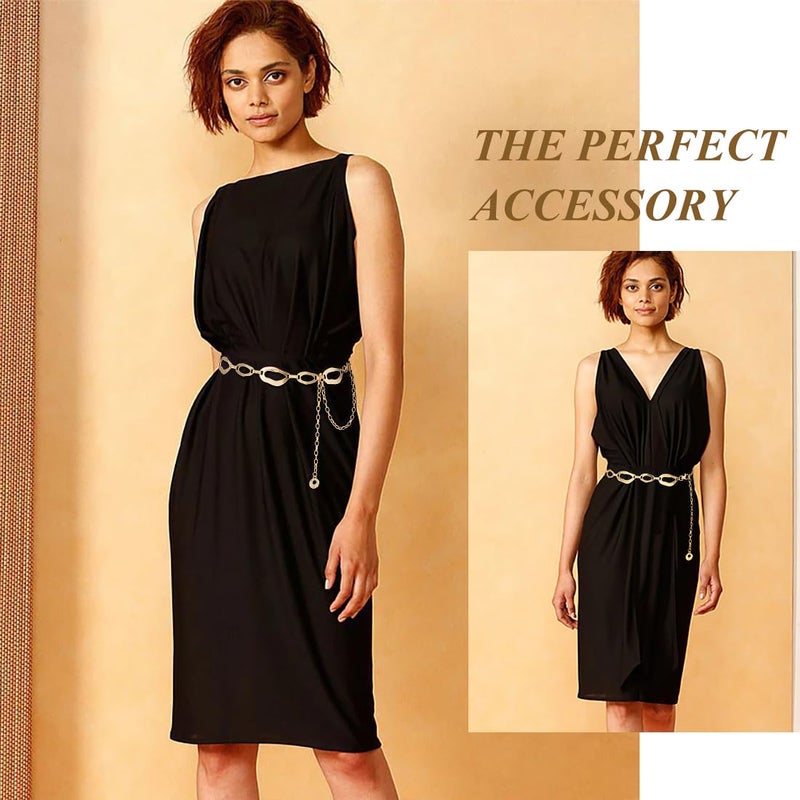 Suyi Waist Chain for Women Ladies Chunky Chain Belt for Dresses 105CM Gold 2 - Image 3