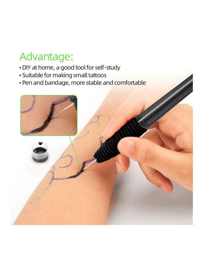 Generic Hand Poke and Stick Tattoo Kit DIY Tattoo Supply Ink Gloves Ink Box Tattoo Needles Set Practice Skin Tattoo Repair Cream 1RL*10pcs Needle Multicolour  - Image 3