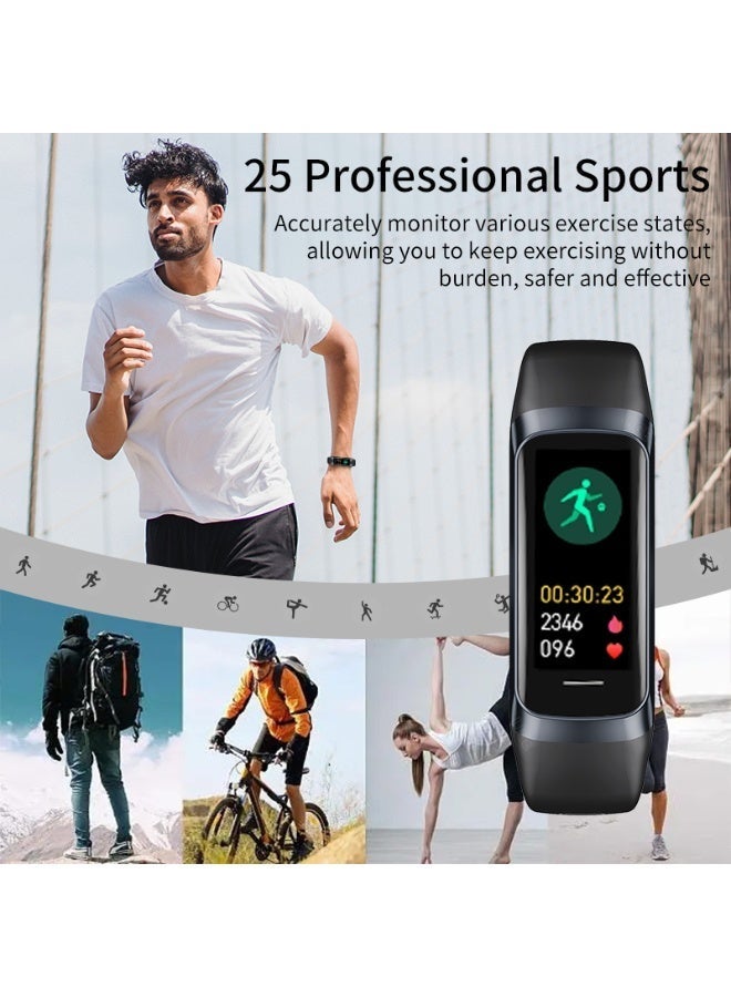 LIGE AMOLED Color Screen Sport Fitness Tracker Bracelet for Men Waterproof  Lightweight Smart Band Body Temperature Heart Rate Monitor Exercise Tracking Black - Image 5