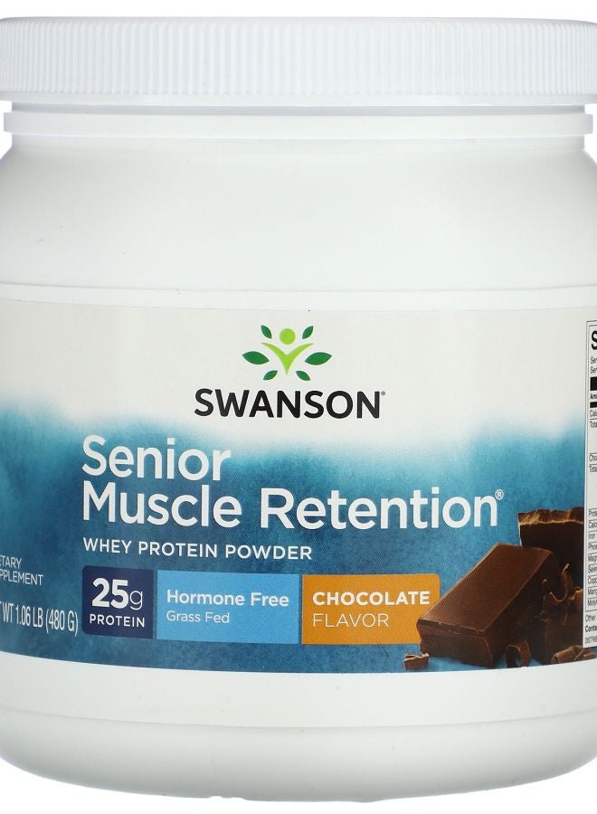 SWANSON Senior Muscle Retention Whey Protein Powder Chocolate 1.06 lb (480 g) 