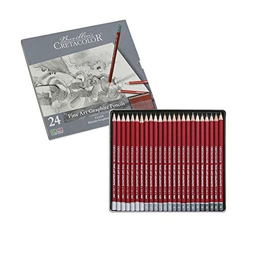 CRETACOLOR Cleos Fine Art Graphite Pencils Set of 24,Black,160 24 - Image 1